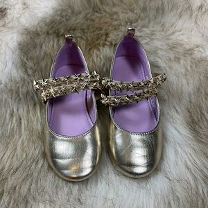 Crewcuts Gold Kids Shoes with Star Straps, Size 11